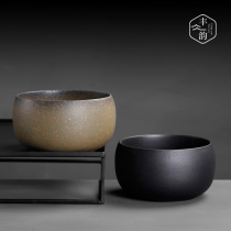 Retro coarse ceramic tea wash large household water Tea ceremony Cup wash tea bowl built water Tea slag tank kung fu tea accessories