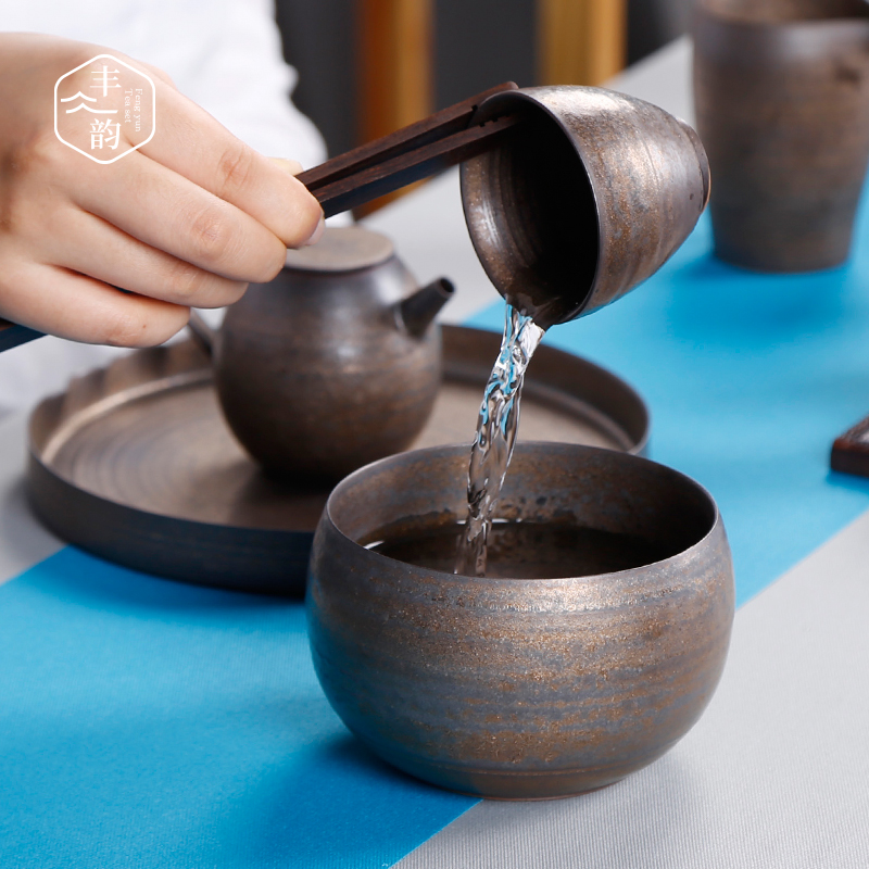 Coarse pottery cup tea tea spare parts XiCha dishwashing archaize creative household ceramics Japanese restore ancient ways small water jar