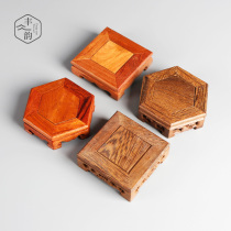 Rosewood pot pad pot Support Pot Mini small small square chicken wing tea pad kung fu tea set tea ceremony zero with base