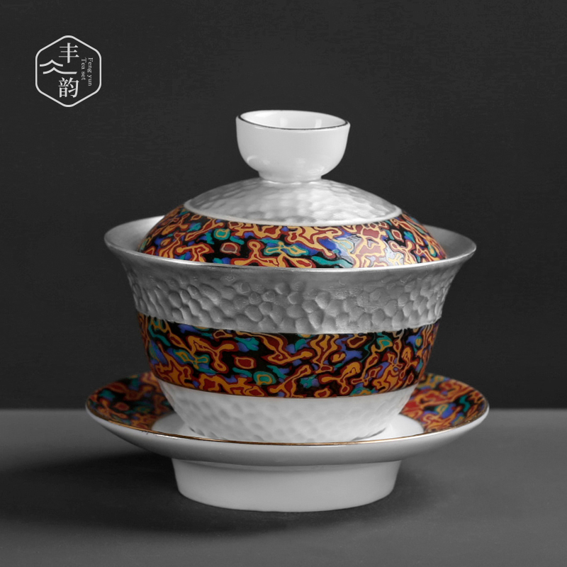 Tasted silver gilding only three tureen archaize hammer colored enamel porcelain teacup kung fu tea tea tea bowl is a single