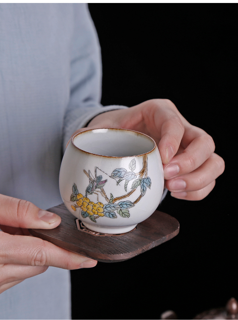 Ru up market metrix who teacup jingdezhen hand - made sample tea cup every piece of ice to crack open the individual cup of kung fu tea cup by hand