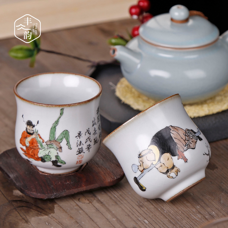 Jingdezhen hand - made teacup masters cup your up with pure manual sample tea cup large slicing can keep every individual single CPU