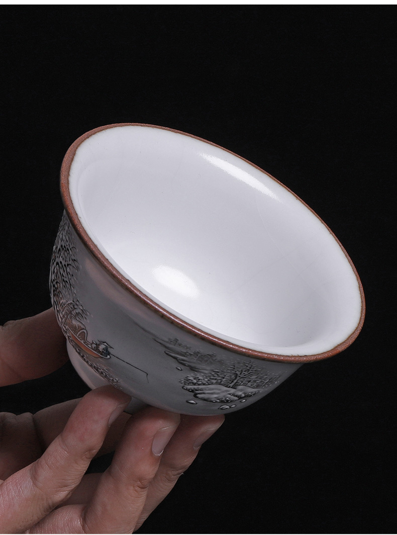 Your up hand - made only three tureen ceramic checking large crack open a single piece of kung fu tea bowl ice tea cups