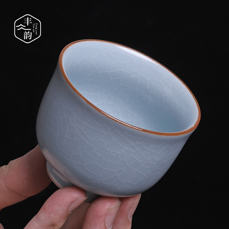 Your up tea ice to crack open the slice ceramic cup single master cup tea cup archaize large - sized kunfu tea sample tea cup