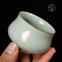 Ru kiln kung fu small tea cup Master Cup Open piece ceramic tea set handmade single cup can raise individual Cup home