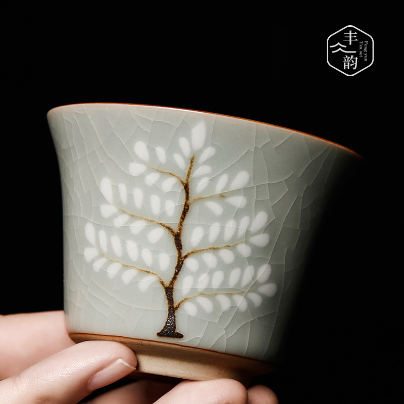 Ru up market metrix who cup hand - made slicing can raise large tea your up, personal single glass ceramic kung fu hand sample tea cup