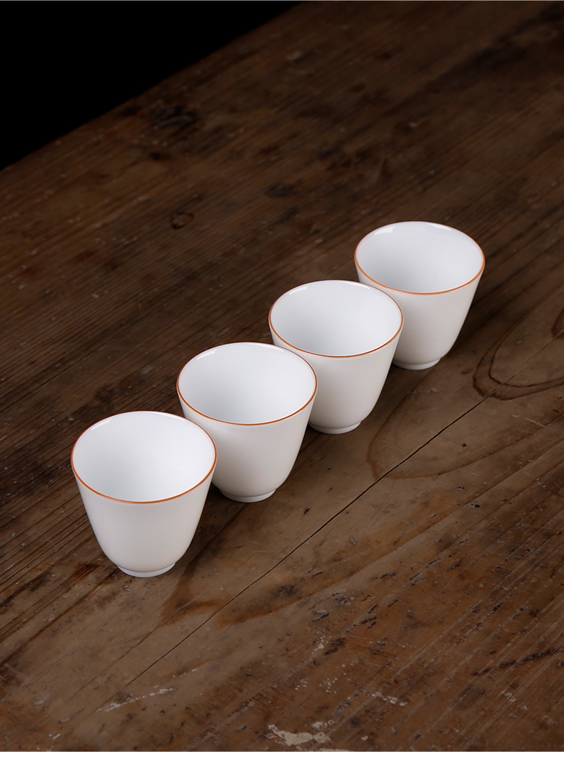 Ceramic tea set kung fu tea cups, small single cup of dehua white porcelain thin body home owner cup sweet white sample tea cup bowl