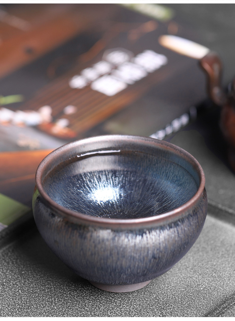 Silver nano building light TuHao manual master cup temmoku lamp that kung fu tea tea set ceramic cups large droplets, single CPU