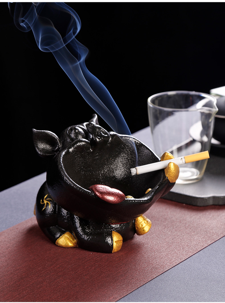 Creative move ceramic little pig ashtray home furnishing articles sitting room play zen tea tea tea tray tea tea of a pet