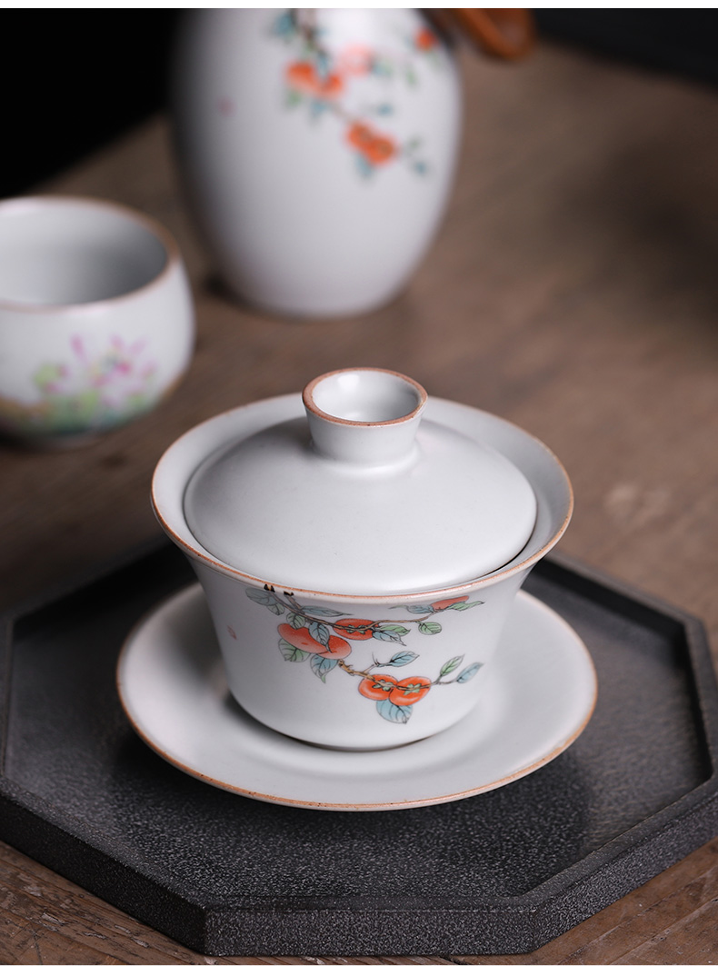 Your up tureen three only a single CPU slicing ceramics kung fu tea tea bowl large household month white restoring ancient ways
