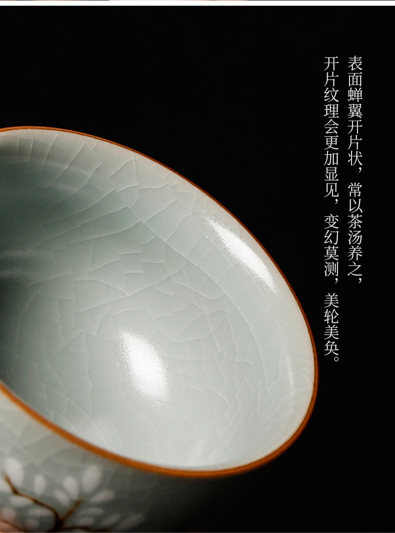 Ru up market metrix who cup hand - made slicing can raise large tea your up, personal single glass ceramic kung fu hand sample tea cup