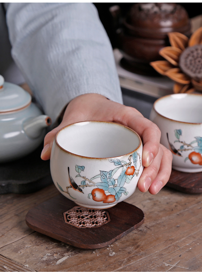 Jingdezhen ceramic masters cup your up hand - made kung fu tea tea cup on restoring ancient ways but a single cup sample tea cup