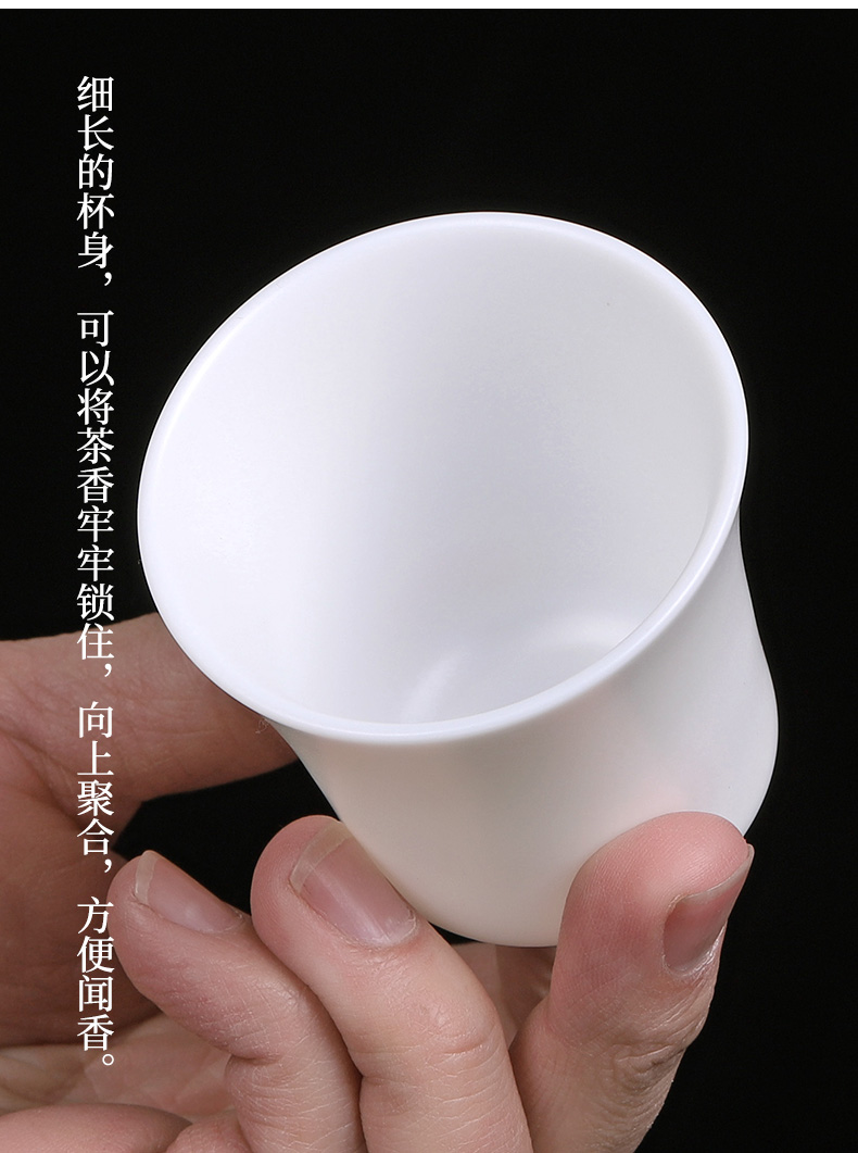 High pure manual kunfu tea light dehua white porcelain suet jade master cup single CPU hand - made noggin large sample tea cup