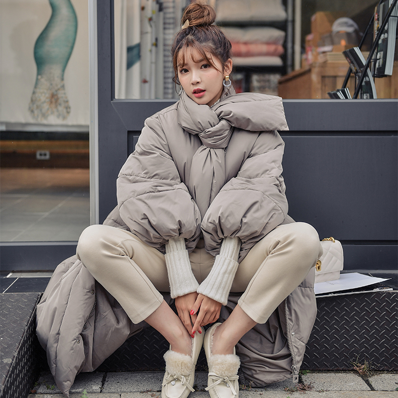 羽绒棉服女冬季外套2019新款潮oversize棉衣韩版宽松棉袄过膝长款