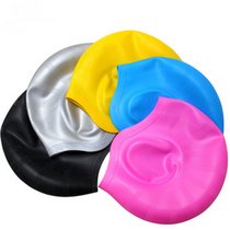 Waterproof swimming cap earring cap Black Head Yellow pink royal blue gray racing silicone comfort
