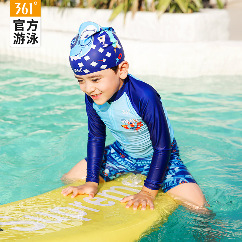 361 Children's swimsuit Boys and girls split long sleeves sunscreen children baby middle and large children one-piece girl swimsuit