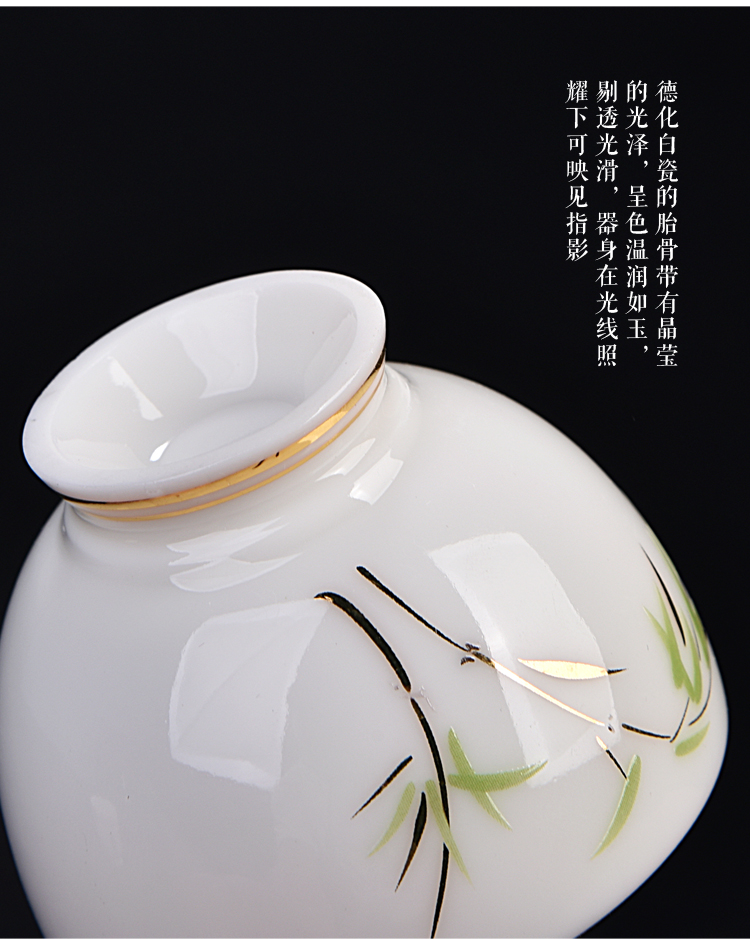 The ancient shing new white porcelain up with pure manual hand - made kung fu master sample tea cup suet jade ceramic cups cup single CPU