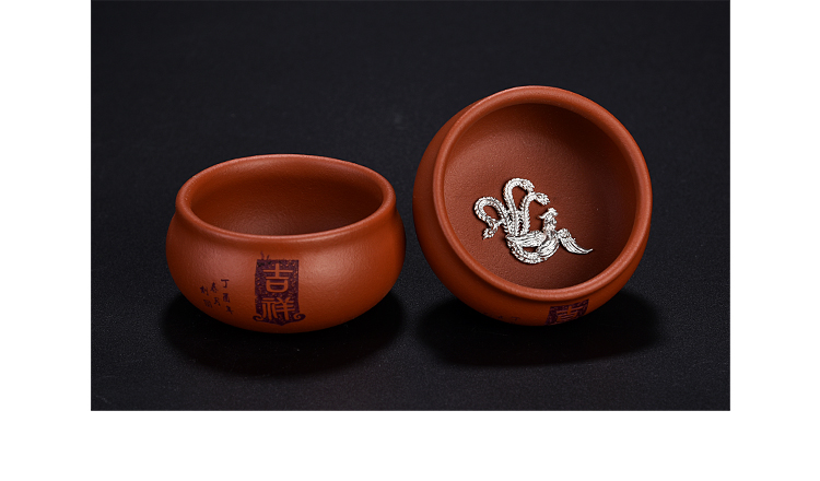 The ancient master/silver violet arenaceous silver fish bowl sheng up ceramic kung fu tea tea sample tea cup, cup package mail