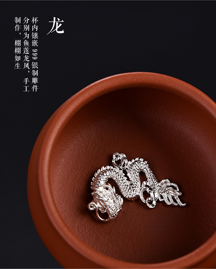 The ancient master/silver violet arenaceous silver fish bowl sheng up ceramic kung fu tea tea sample tea cup, cup package mail