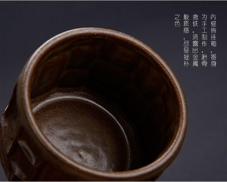 The ancient sheng up new gift boxes Chen Weichun pottery master convex art series temmoku single cup tea master sample tea cup