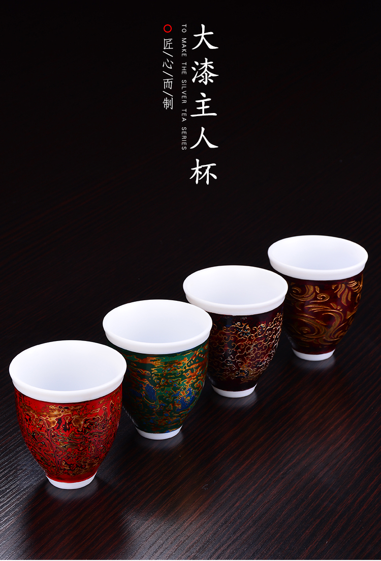 The ancient Chinese lacquer manual lacquer dehua white porcelain up new xiangyun natual creative kung fu master cup single CPU orphan works