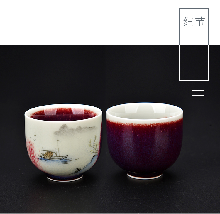 Ancient sheng up teacups hand - made ceramic sheet glass up with jun open title of single cup tea house, the master sample tea cup