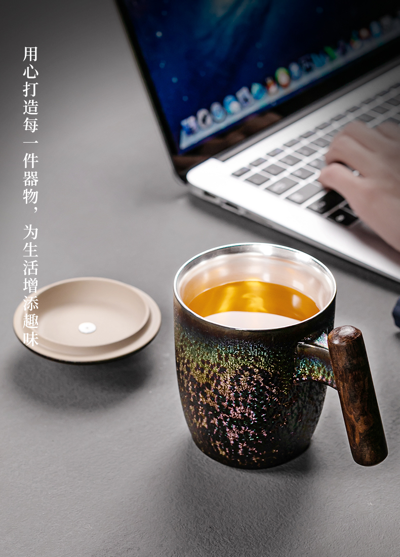 Ancient sheng up up discus coppering. As silver glass office cup coppering. As silver cup master cup single CPU ceramic cup tea cup