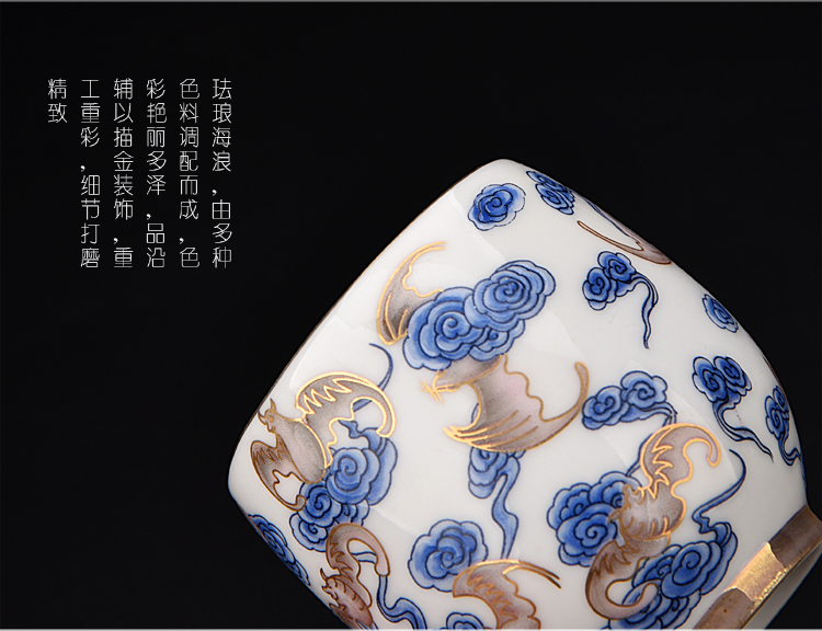 Ancient sheng up tasted silver gilding ceramic colored enamel coppering. As the sample tea cup silver cup master cup perfectly playable cup kung fu tea cup