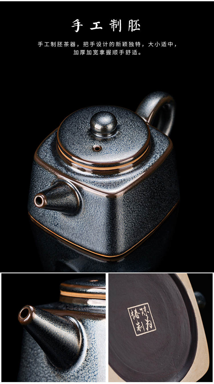 Ancient master sheng up Chen Weichun built light tea set of household ceramic teapot kung fu tea set lid to use by hand