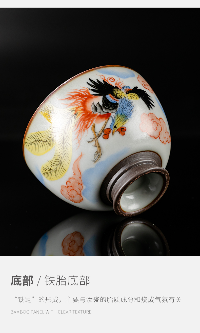 Gu ye sheng up up market metrix one cup of a cup of pure checking ceramic sample tea cup hand - made zodiac longfeng kung fu tea cup
