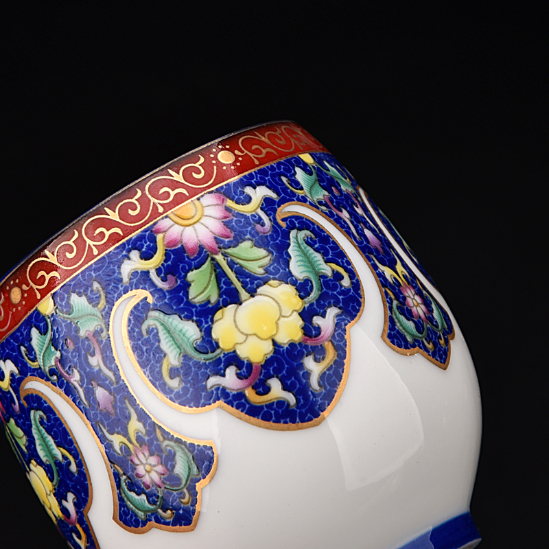 Ancient sheng up tasted silver gilding ceramic colored enamel coppering. As the sample tea cup silver cup master cup perfectly playable cup kung fu tea cup