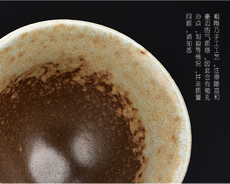 Ancient sheng up up kung fu tea cups of household ceramic sample tea cup temmoku built light tea master cup single CPU