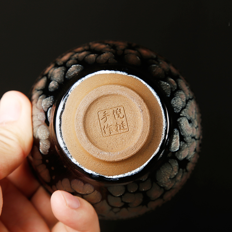 Fujian building light rail tire pure manual master cup single CPU jianyang ores oil droplets light ceramic tea set a single big cup