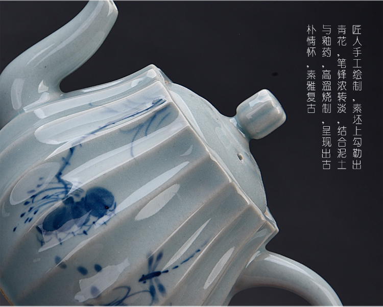 Ancient sheng hand - made porcelain up ceramics kung fu tea set manual tea single pot of pu - erh tea tea kettle with tea