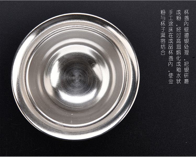 The ancient silver cup bowl sheng up dragon sea blue and white porcelain tea tea tasted silver gilding master cup single cup by hand