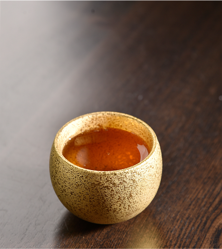 Ancient gold cup sheng up with 24 k gold particles sample tea cup single cup tea tea service manual ceramic bowl masters cup