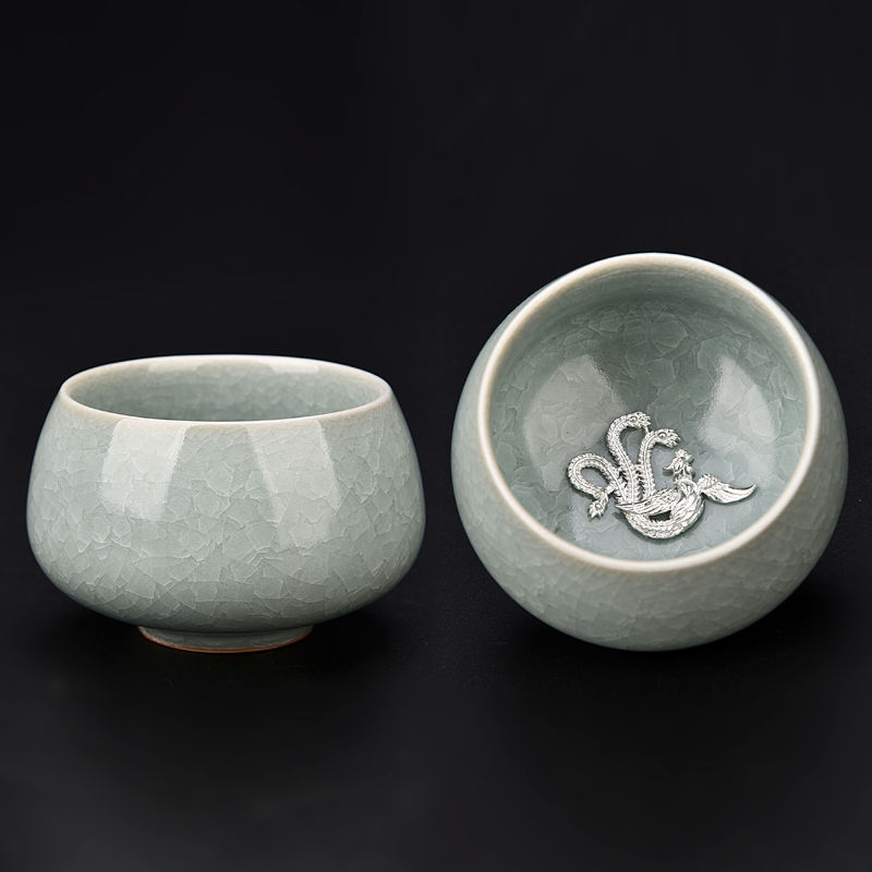 Ancient sheng up up master cup ceramic manual Mosaic whitebait kung fu tea cups single small tea light cup opening