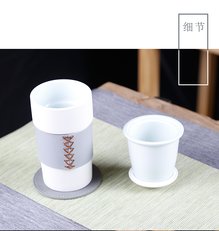 The ancient sheng up line edge enamel - lined keep - a warm glass tea cup men 's and women' s imperial palace large portable cup cup gift