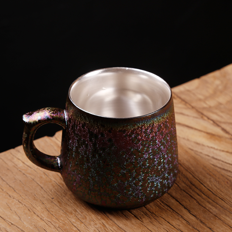 Ancient sheng up up discus coppering. As silver glass office cup coppering. As silver cup master cup single CPU ceramic cup tea cup