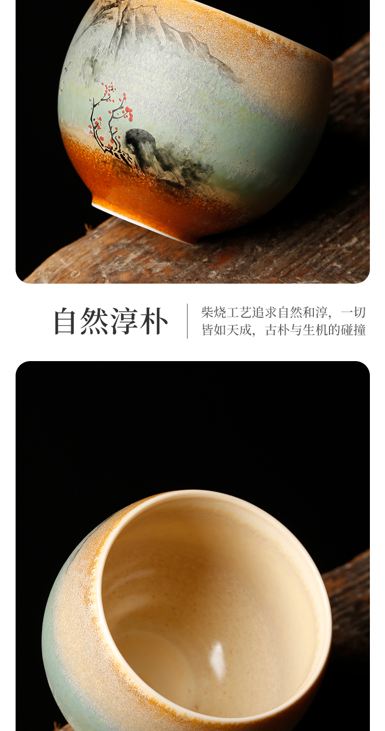 Ancient sheng up to burn hand - made the master sample tea cup fullness jingdezhen up all hand single CPU kung fu tea cups