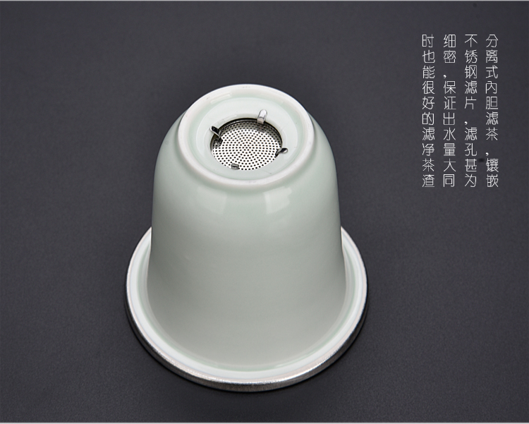 Tasted silver gilding ancient sheng up ceramic cups simple office tea cup silver cup mark cup with cover filter glass cup