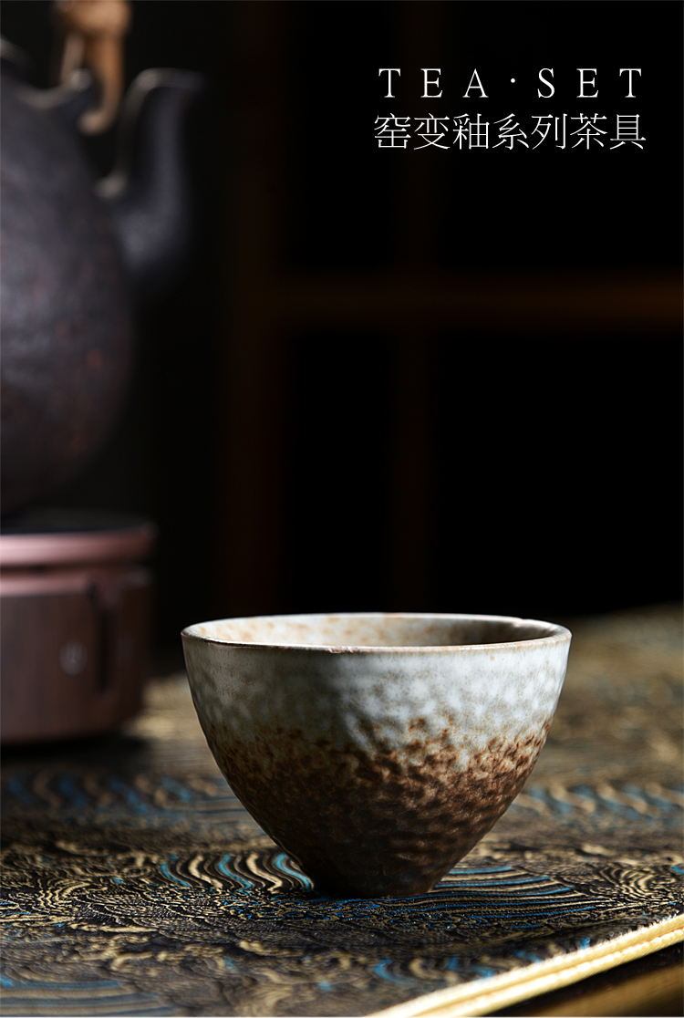 Ancient sheng up up kung fu tea cups of household ceramic sample tea cup temmoku built light tea master cup single CPU