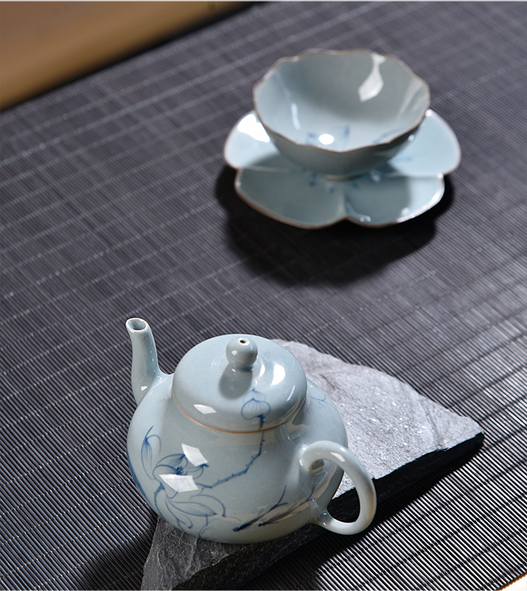 Ancient sheng hand - made porcelain up ceramics kung fu tea set manual tea single pot of pu - erh tea tea kettle with tea