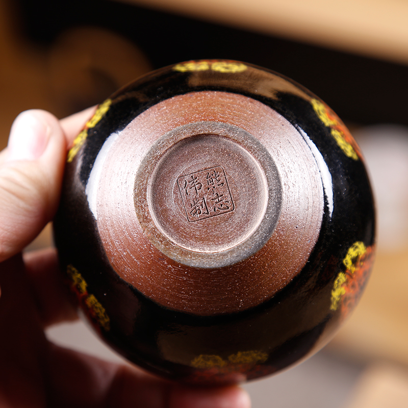 Ancient sheng up built the oil - lamp can build built single cup tea cups master hand made light of variable tea cup bowl ceramics by hand