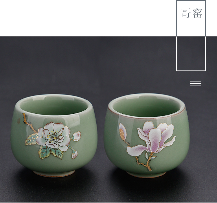 Ancient sheng up with colored enamel porcelain teacup household utensils sample tea cup manual single CPU master cup white jade porcelain tea bowl