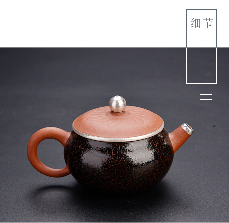 Tasted silver gilding famous ancient sheng up are it pure manual kung fu tea set teapot best xi shi pot of the teapot