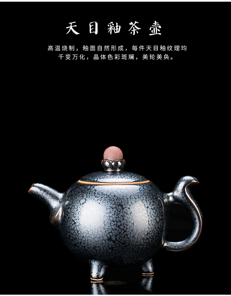 Ancient master sheng up Chen Weichun built light tea set of household ceramic teapot kung fu tea set lid to use by hand