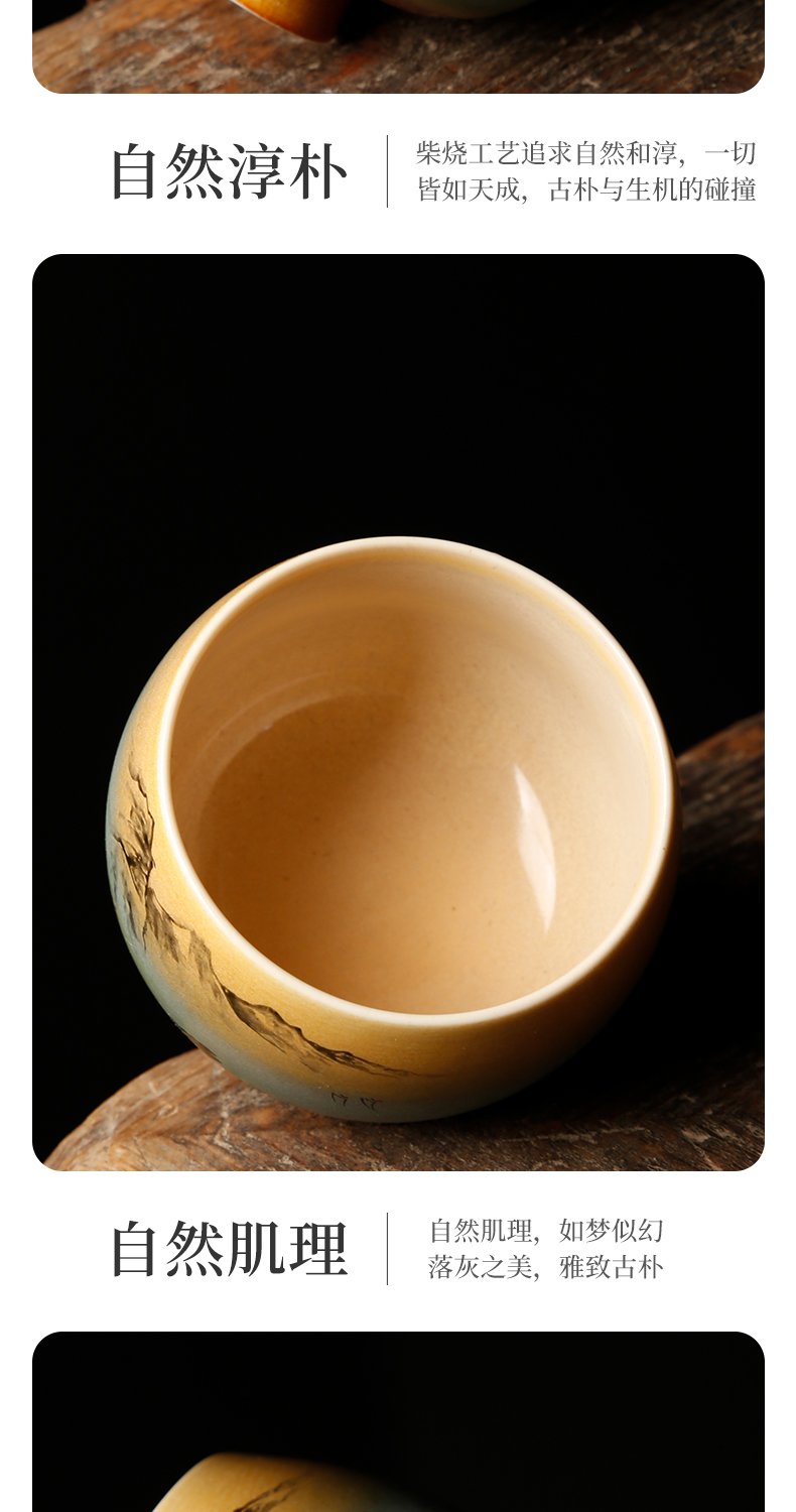 Ancient sheng up to burn hand - made the master sample tea cup fullness jingdezhen up all hand single CPU kung fu tea cups