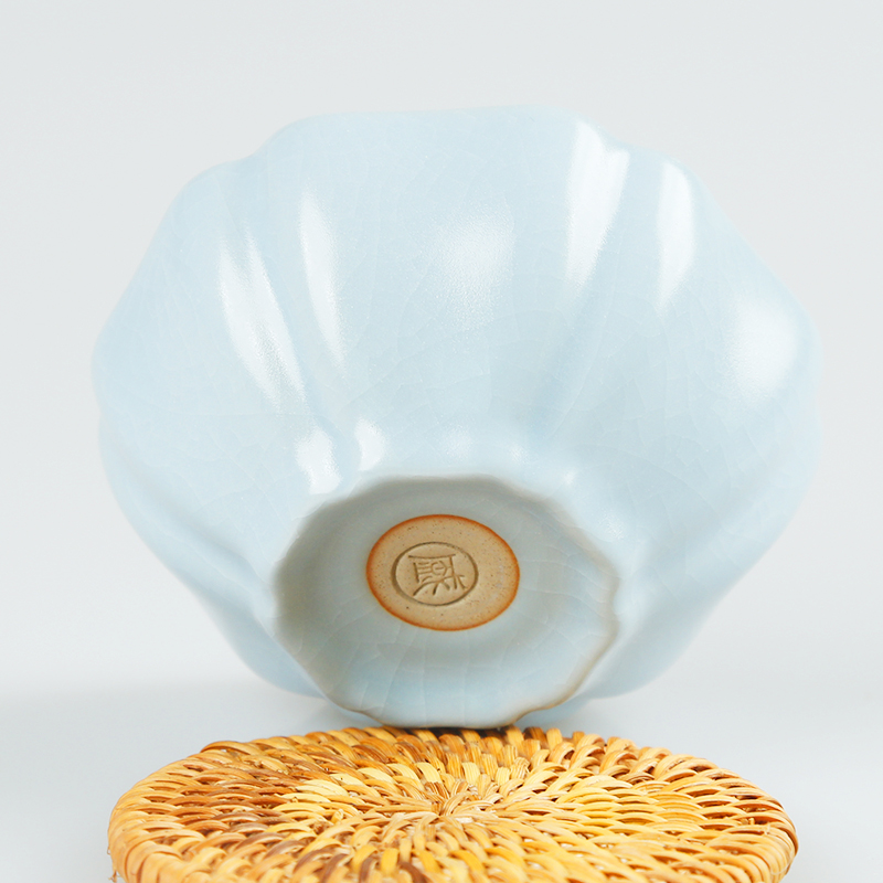 Ancient sheng up new lotus open the slice your up ceramic inlaid with silver whitebait tea cup sample tea cup, bowl built single CPU