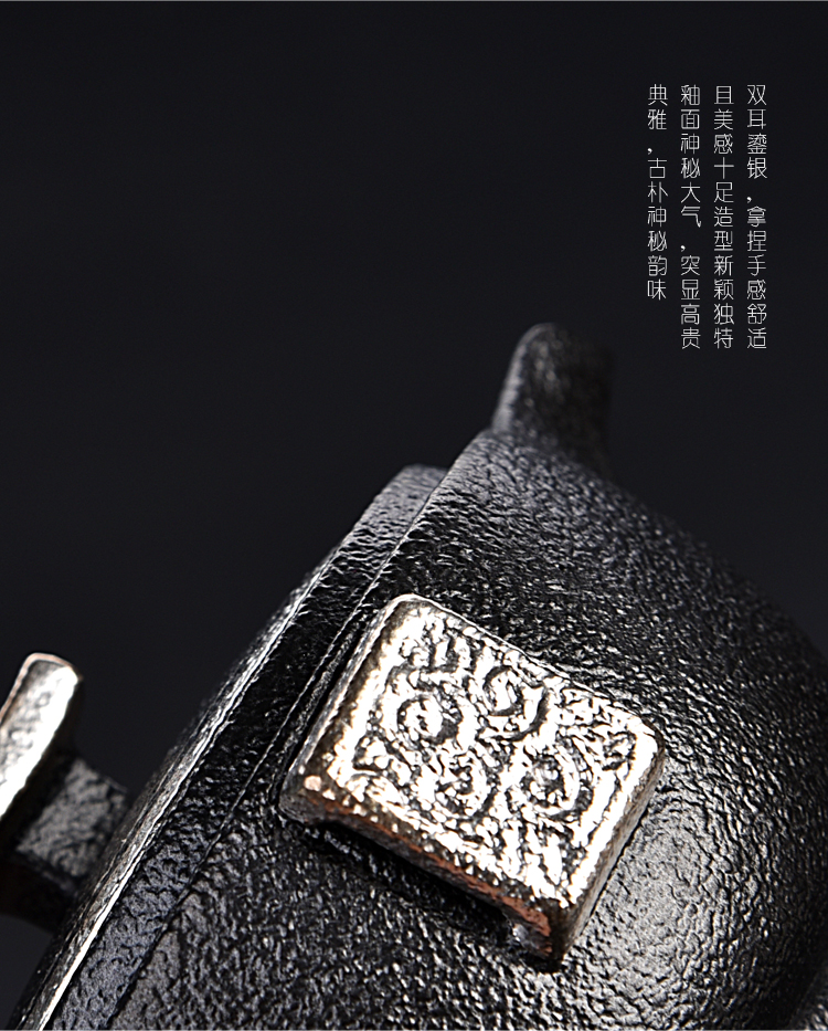 Ancient sheng up 2 new xiangyun pure silver mine loader ceramic crack cup a pot of two cup travel kit home portable package